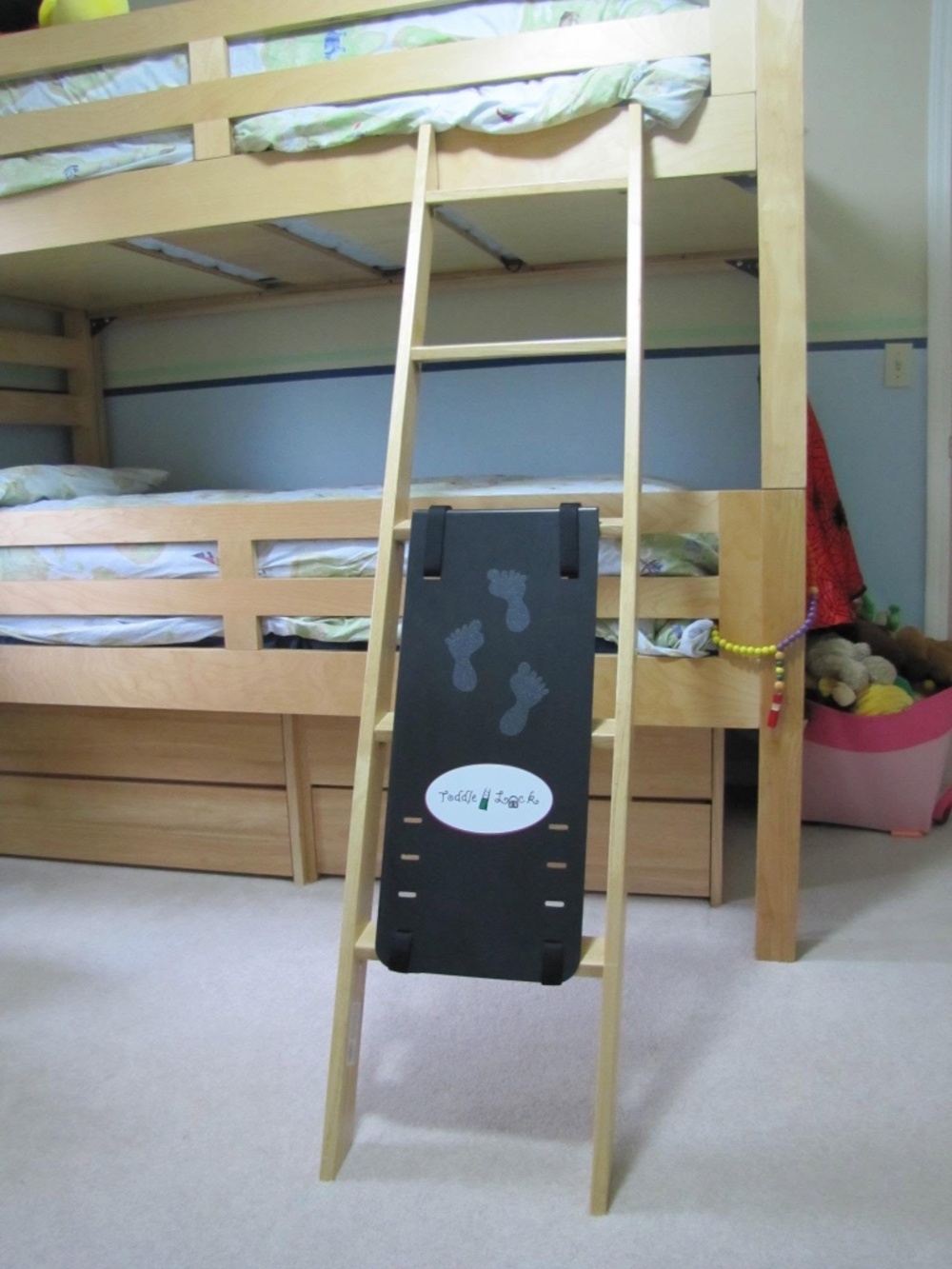 Toddle Lock Bunk Bed Ladder Safety Guard | Toddler Climb Blocker | Blue